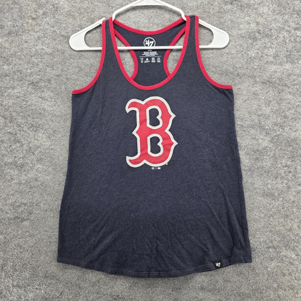 Boston Red Sox Shirt Womens Medium Navy Blue Red MLB Baseball Tank Top 47 Brand
